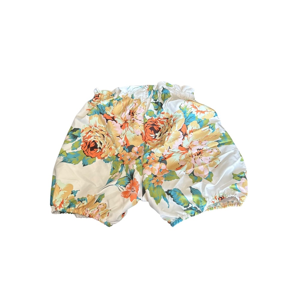 Baby Girl Boutique Outfit 12M/ 100 Green Flutter Sleeve Bodysuit Floral Shorts - Picture 7 of 7